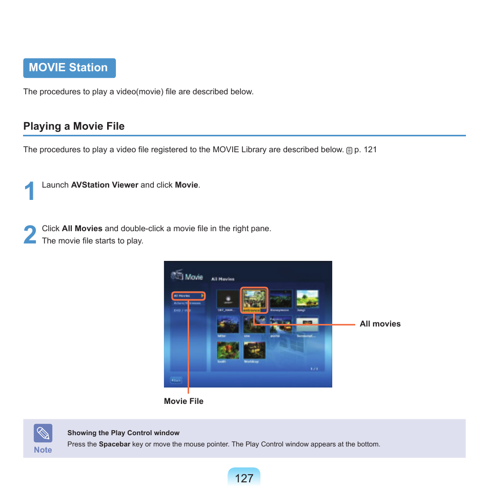 Movie station | Samsung NP-X22-K01-SEA User Manual | Page 128 / 188