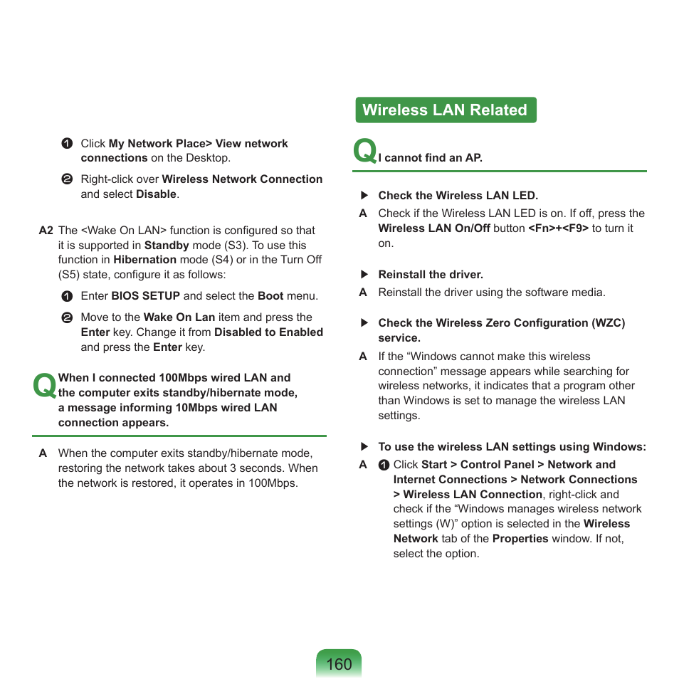 Wireless lan related | Samsung NP-X22-K01-SEA User Manual | Page 161 / 188