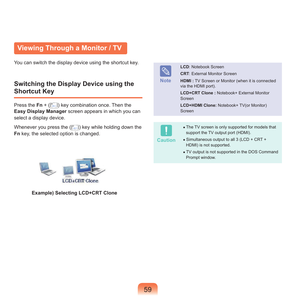 Viewing through a monitor / tv, 9 viewing through a monitor / tv | Samsung NP-X22-K01-SEA User Manual | Page 60 / 188