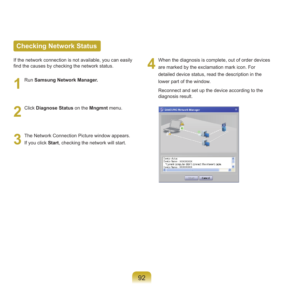 Checking network status | Samsung NP-X22-K01-SEA User Manual | Page 93 / 188
