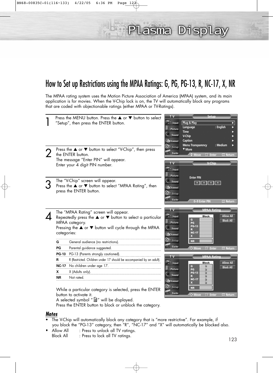 Samsung SPR4232X-XAP User Manual | Page 123 / 144