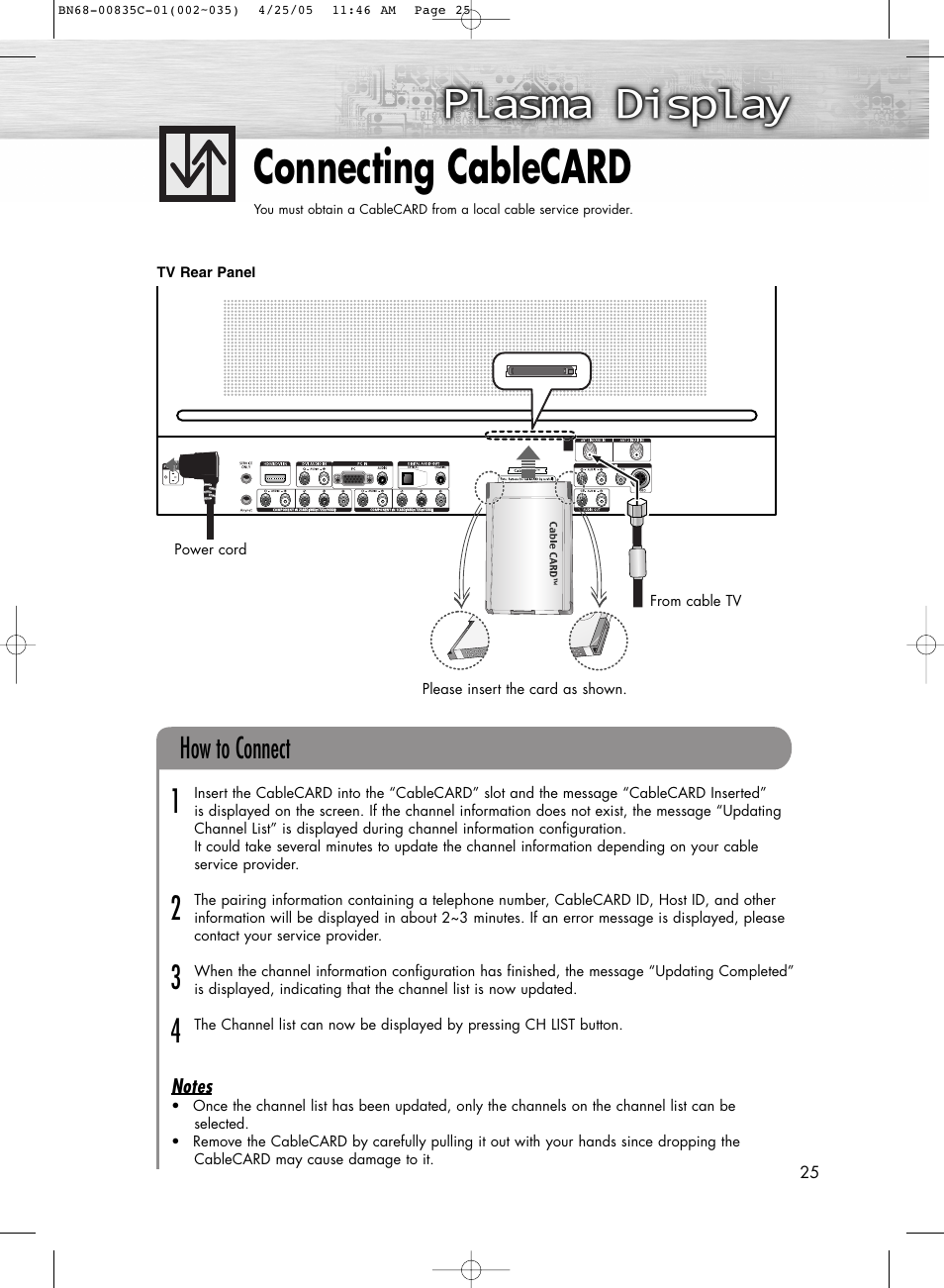 Connecting cablecard, How to connect | Samsung SPR4232X-XAP User Manual | Page 25 / 144