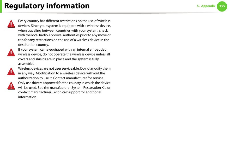 Regulatory information | Samsung SCX-5639FR-XAA User Manual | Page 155 / 351