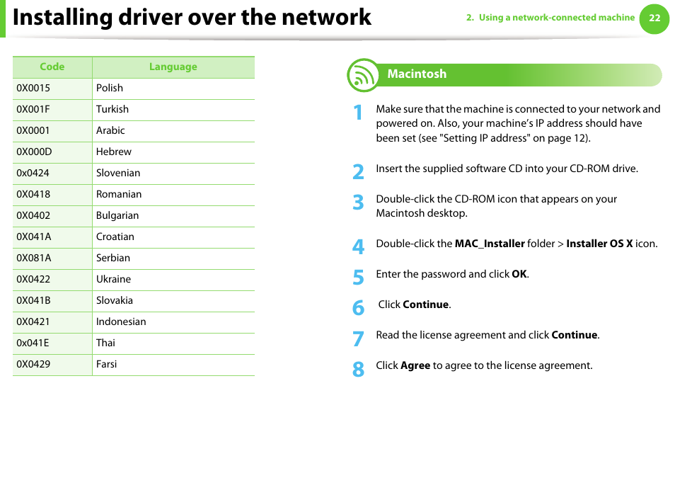 Installing driver over the network | Samsung SCX-5639FR-XAA User Manual | Page 182 / 351