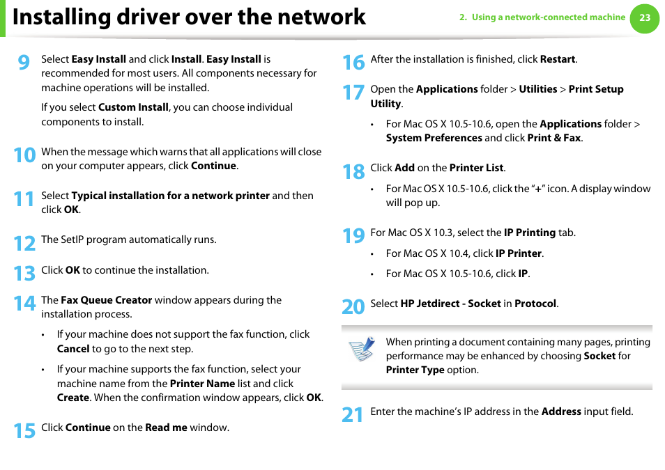 Installing driver over the network | Samsung SCX-5639FR-XAA User Manual | Page 183 / 351