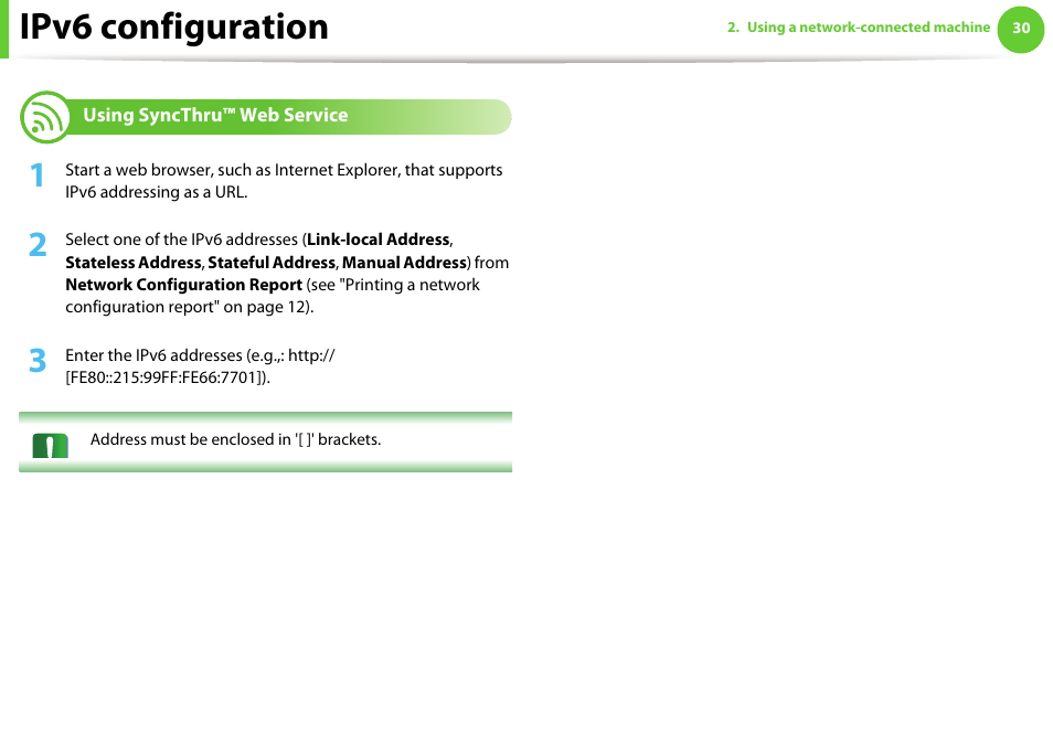 Ipv6 configuration | Samsung SCX-5639FR-XAA User Manual | Page 190 / 351