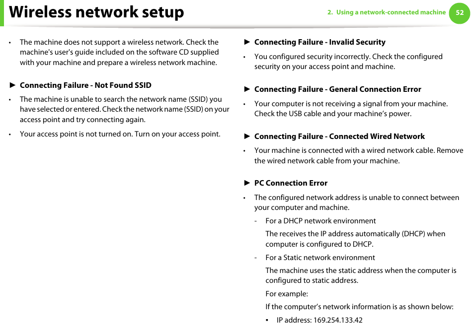Wireless network setup | Samsung SCX-5639FR-XAA User Manual | Page 212 / 351