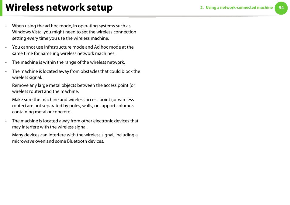 Wireless network setup | Samsung SCX-5639FR-XAA User Manual | Page 214 / 351