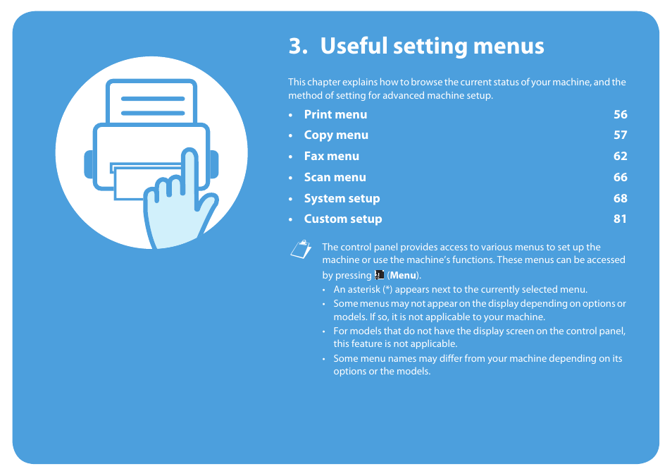 Useful setting menus | Samsung SCX-5639FR-XAA User Manual | Page 215 / 351