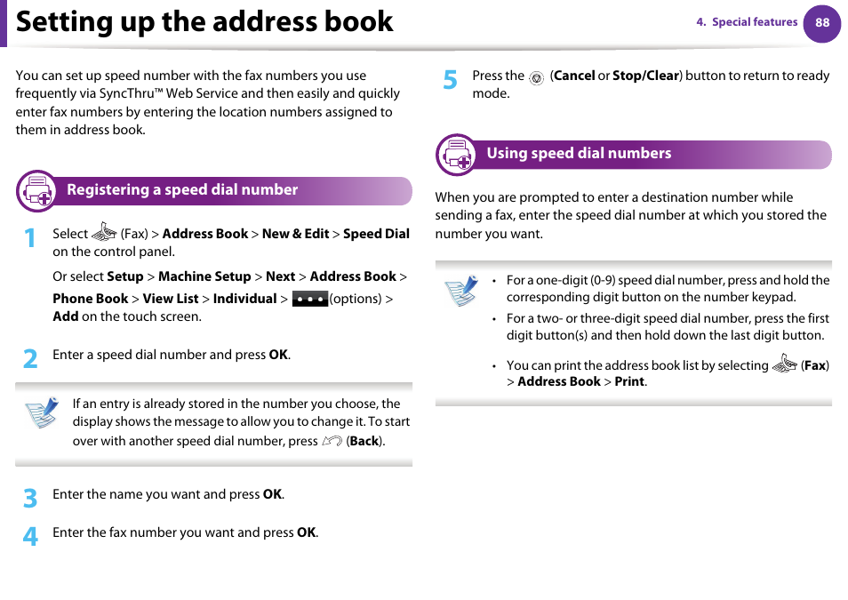 Setting up the address book | Samsung SCX-5639FR-XAA User Manual | Page 248 / 351