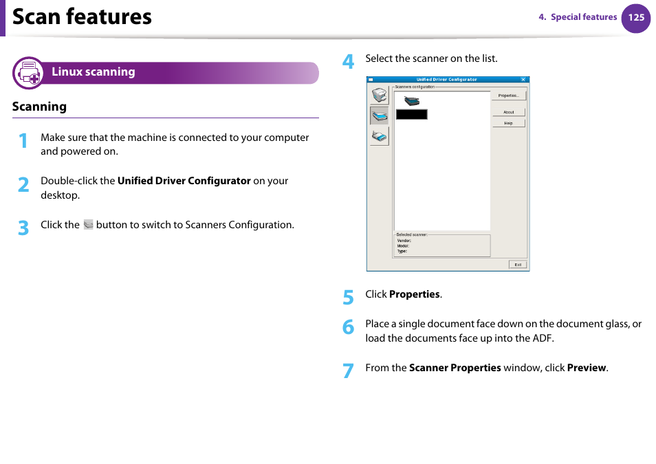 Scan features | Samsung SCX-5639FR-XAA User Manual | Page 285 / 351