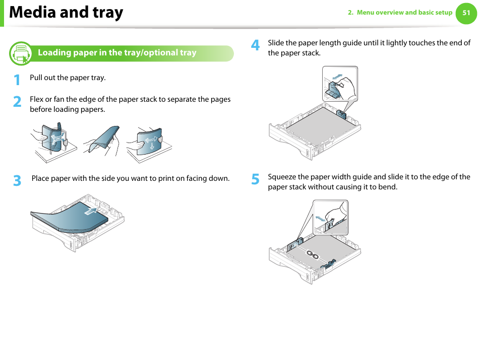 Media and tray | Samsung SCX-5639FR-XAA User Manual | Page 51 / 351