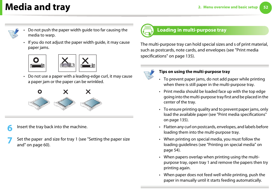 Media and tray | Samsung SCX-5639FR-XAA User Manual | Page 52 / 351