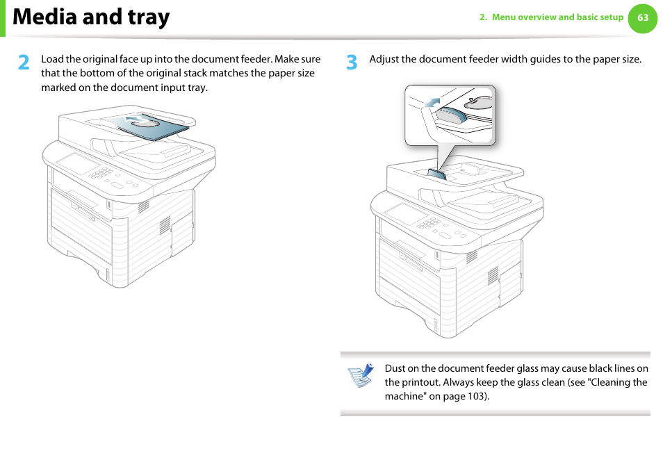 Media and tray | Samsung SCX-5639FR-XAA User Manual | Page 63 / 351