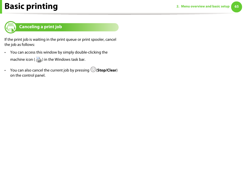 Basic printing | Samsung SCX-5639FR-XAA User Manual | Page 65 / 351