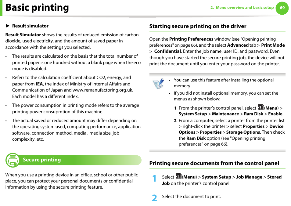 Basic printing | Samsung SCX-5639FR-XAA User Manual | Page 69 / 351