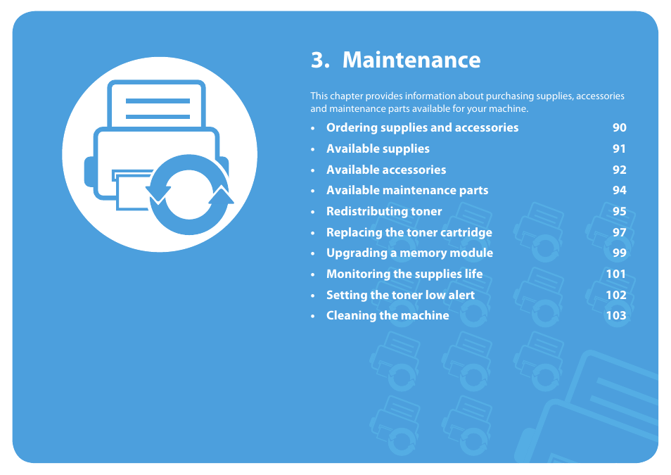 Maintenance | Samsung SCX-5639FR-XAA User Manual | Page 89 / 351