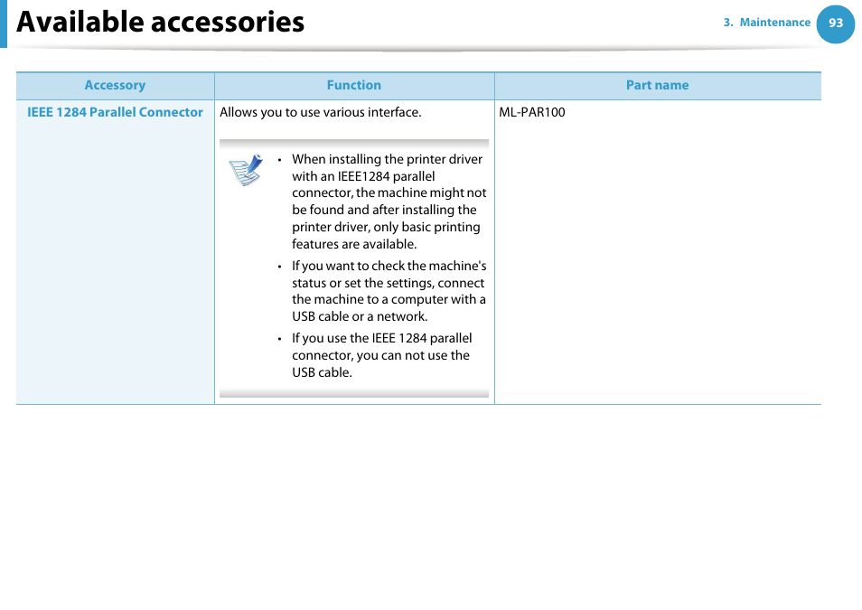 Available accessories | Samsung SCX-5639FR-XAA User Manual | Page 93 / 351