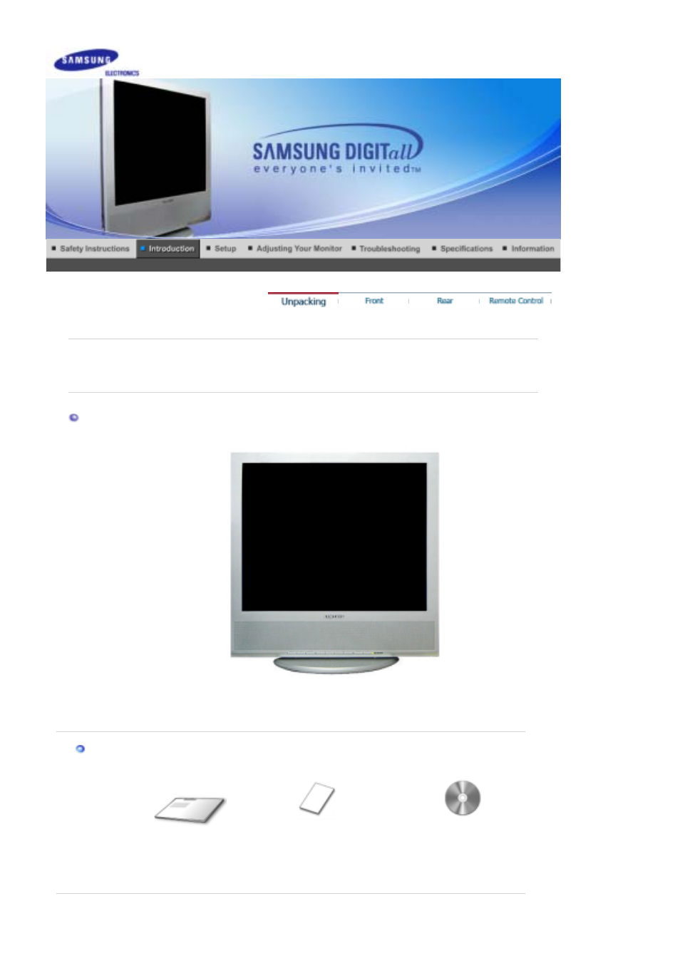 Introduction, Unpacking | Samsung LS17MHNSSZ-XAA User Manual | Page 10 / 56