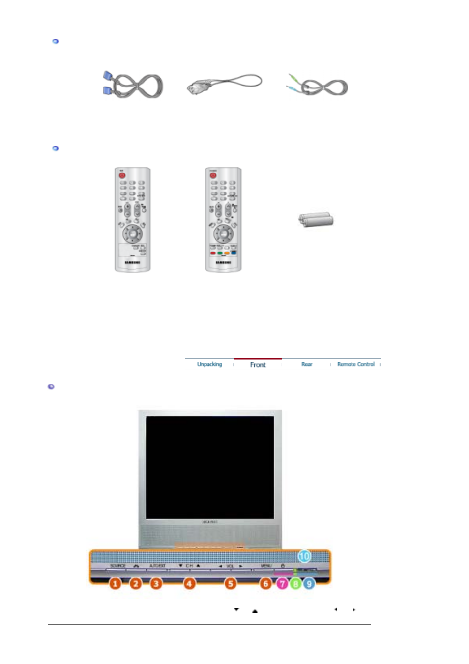 Front | Samsung LS17MHNSSZ-XAA User Manual | Page 11 / 56