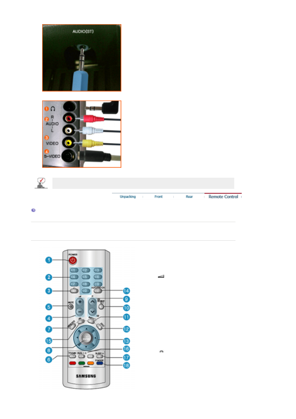 Remote control, Setup | Samsung LS17MHNSSZ-XAA User Manual | Page 14 / 56