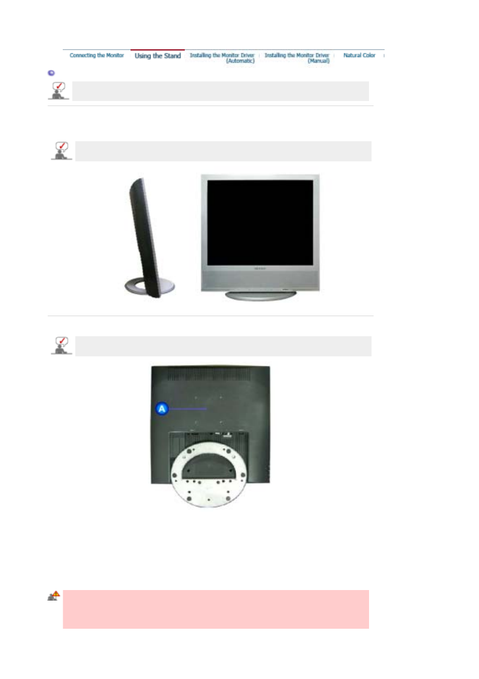 Using the stand | Samsung LS17MHNSSZ-XAA User Manual | Page 19 / 56