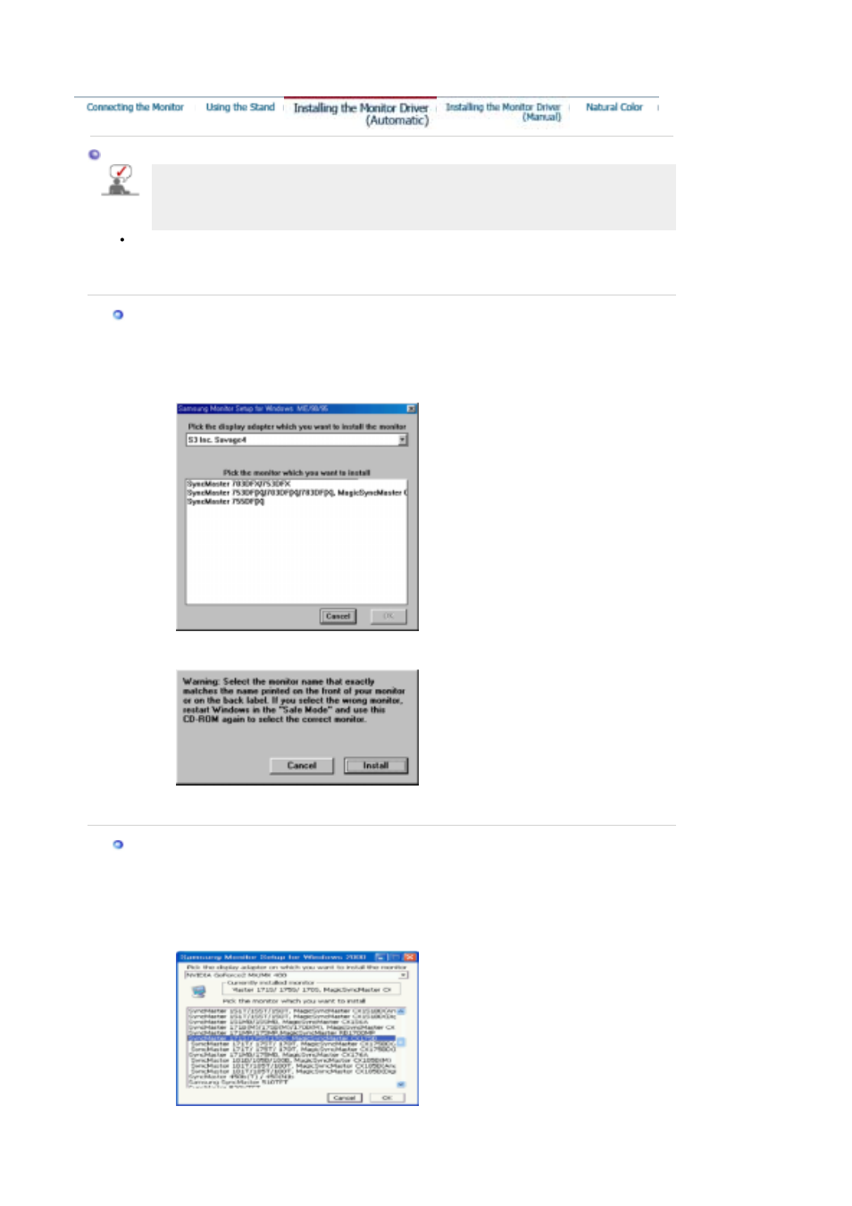 Installing the monitor driver (automatic) | Samsung LS17MHNSSZ-XAA User Manual | Page 20 / 56