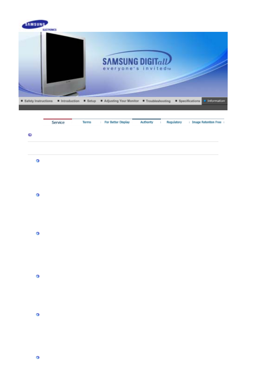 Service | Samsung LS17MHNSSZ-XAA User Manual | Page 42 / 56