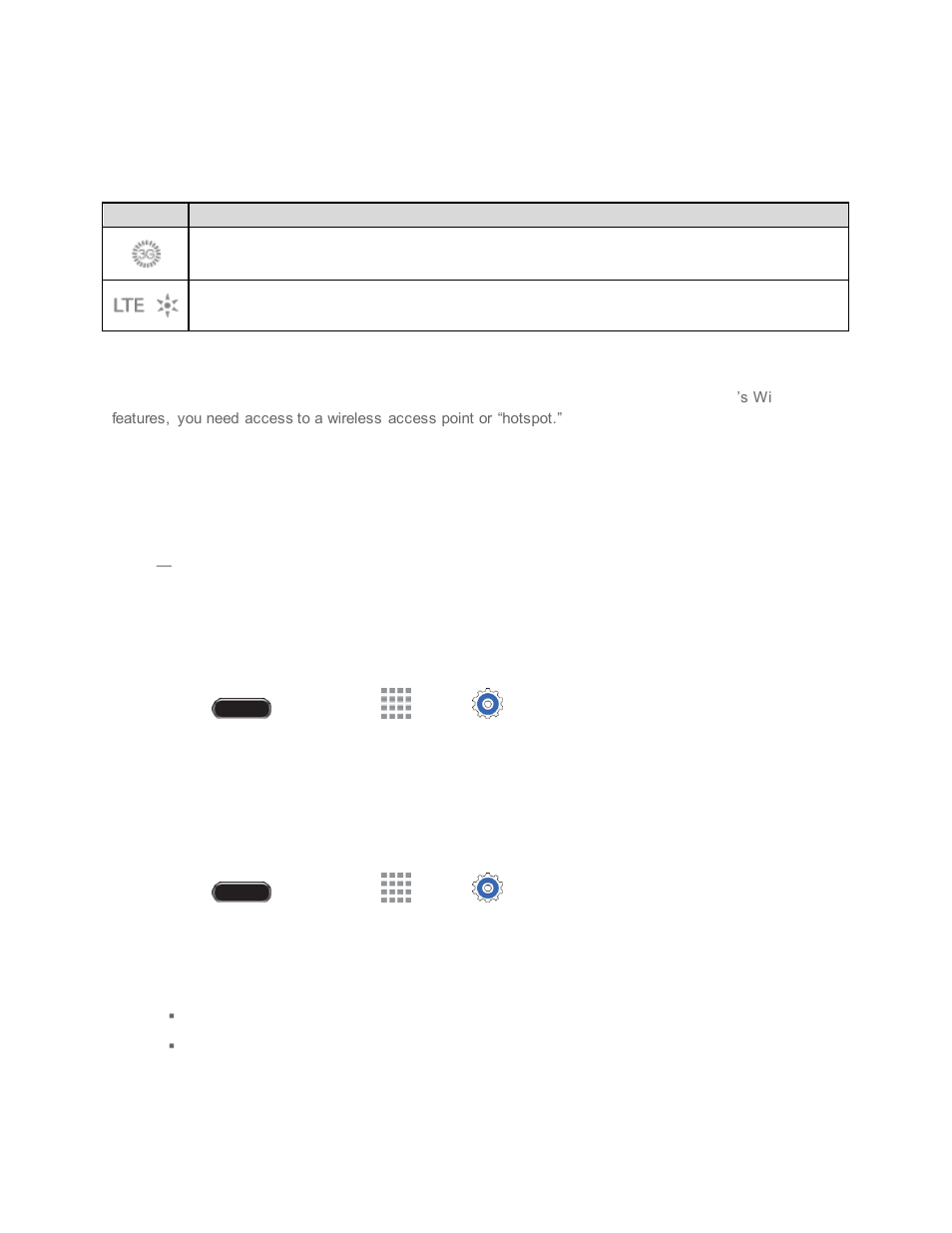 Data connection status and indicators, Wi-fi, Turn wi-fi on and connect to a wi-fi network | Samsung SM-T237PZWASPR User Manual | Page 52 / 112
