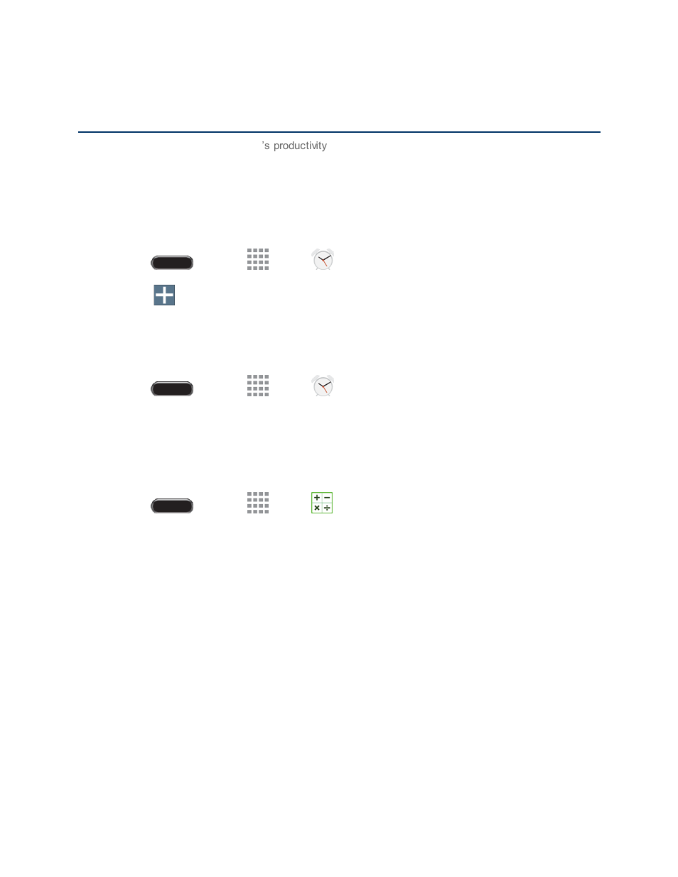 Tools and calendar, Alarm, Calculator | Calculat or, Tools and, Calendar | Samsung SM-T237PZWASPR User Manual | Page 70 / 112