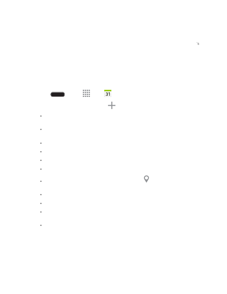 Calendar, Add an event to the calendar, Add an e vent to the calendar | Samsung SM-T237PZWASPR User Manual | Page 71 / 112