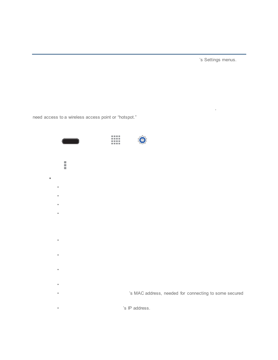 Settings, Connections tab, Wi-fi settings | Samsung SM-T237PZWASPR User Manual | Page 77 / 112
