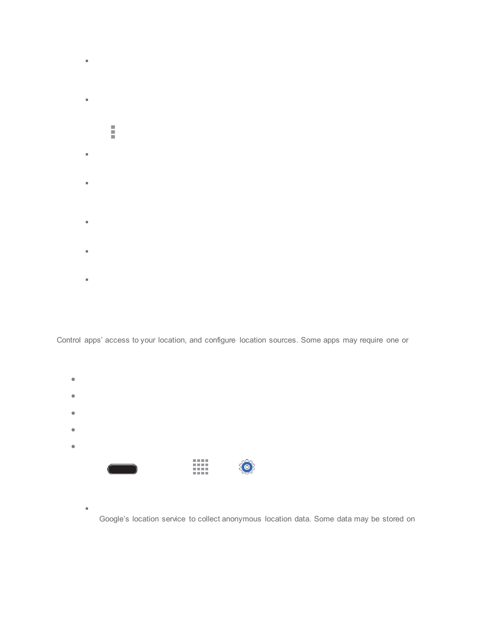 Location settings | Samsung SM-T237PZWASPR User Manual | Page 80 / 112