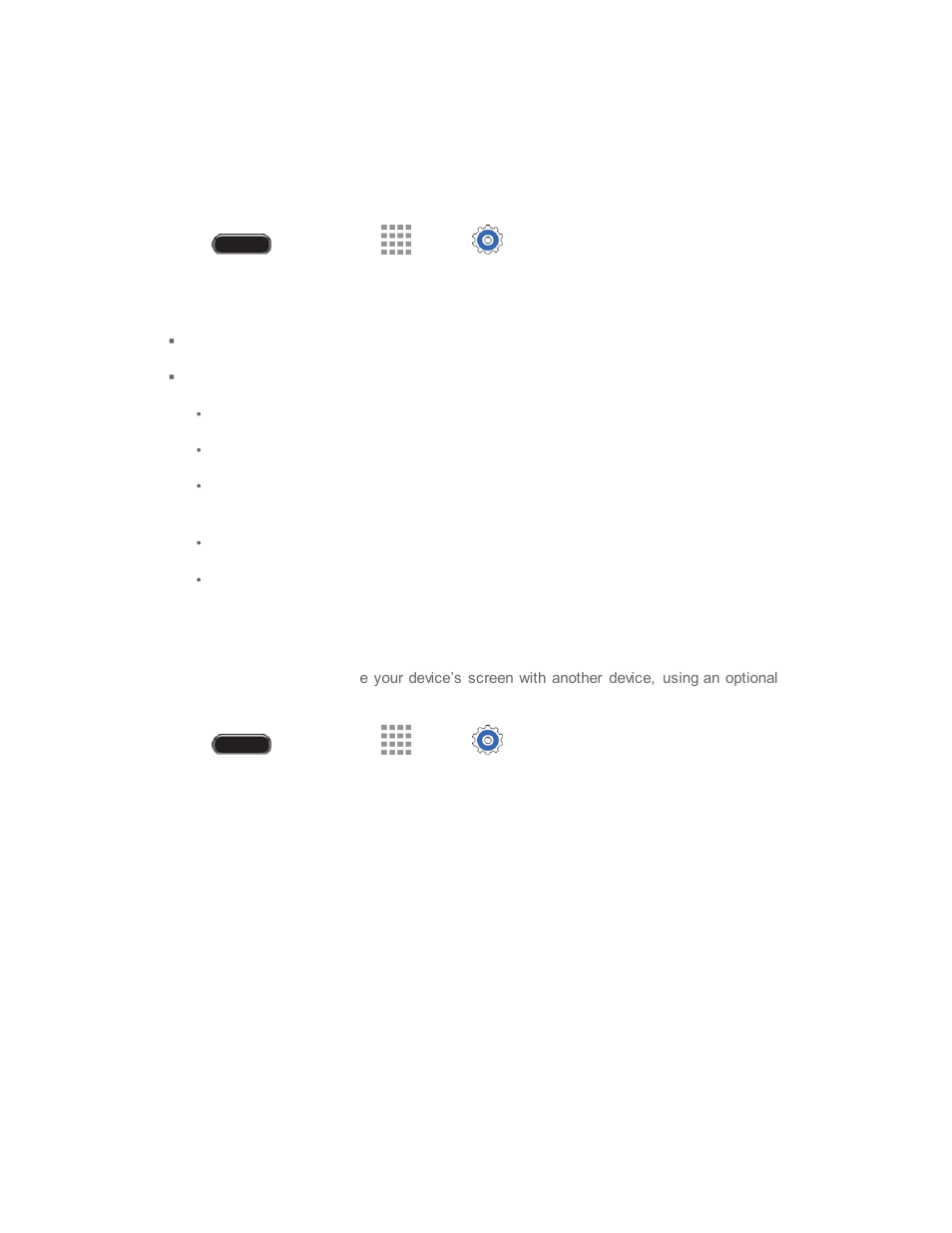 Nearby devices, Screen mirroring, Device tab | Samsung SM-T237PZWASPR User Manual | Page 84 / 112