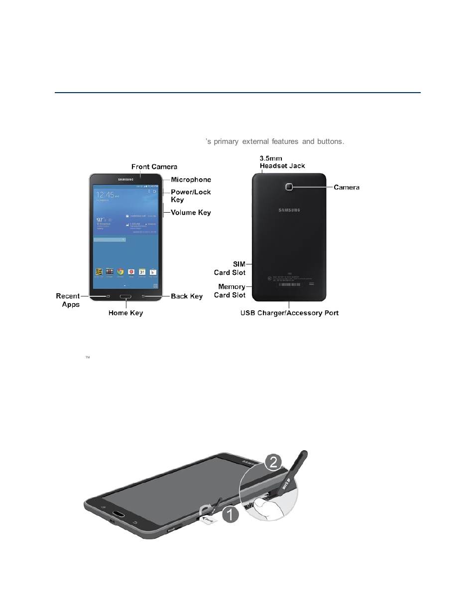 Get started, Your tablet at a glance, Set up your tablet | Samsung SM-T237PZWASPR User Manual | Page 9 / 112