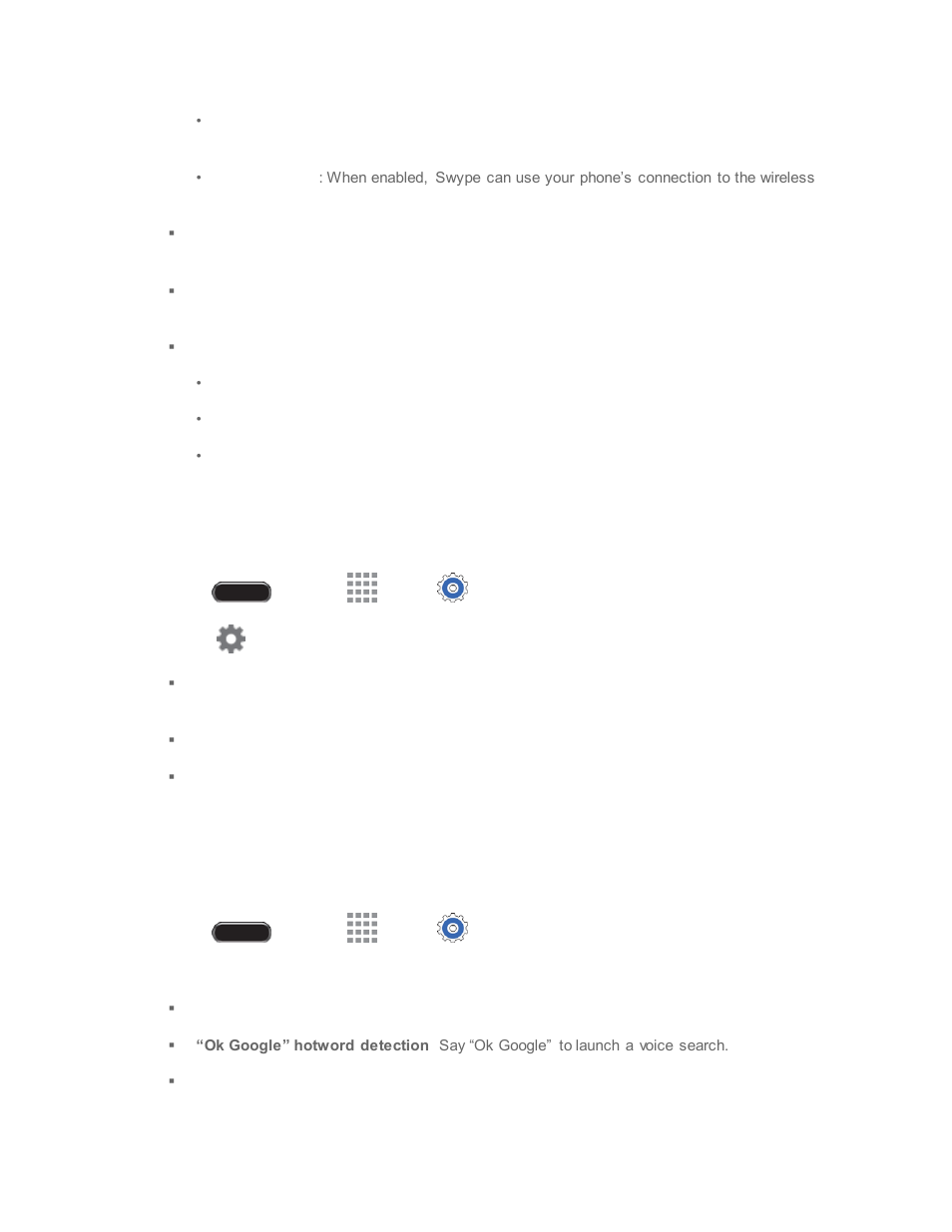 Google voice typing, Voice search | Samsung SM-T237PZWASPR User Manual | Page 96 / 112