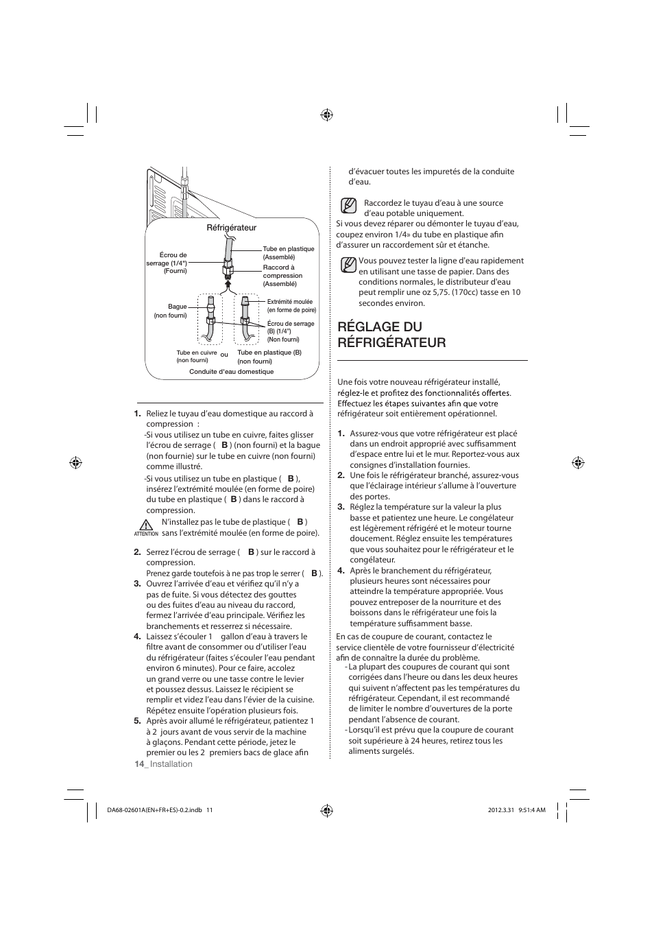 Réglage du réfrigérateur | Samsung RF263TEAEBC-AA User Manual | Page 76 / 92