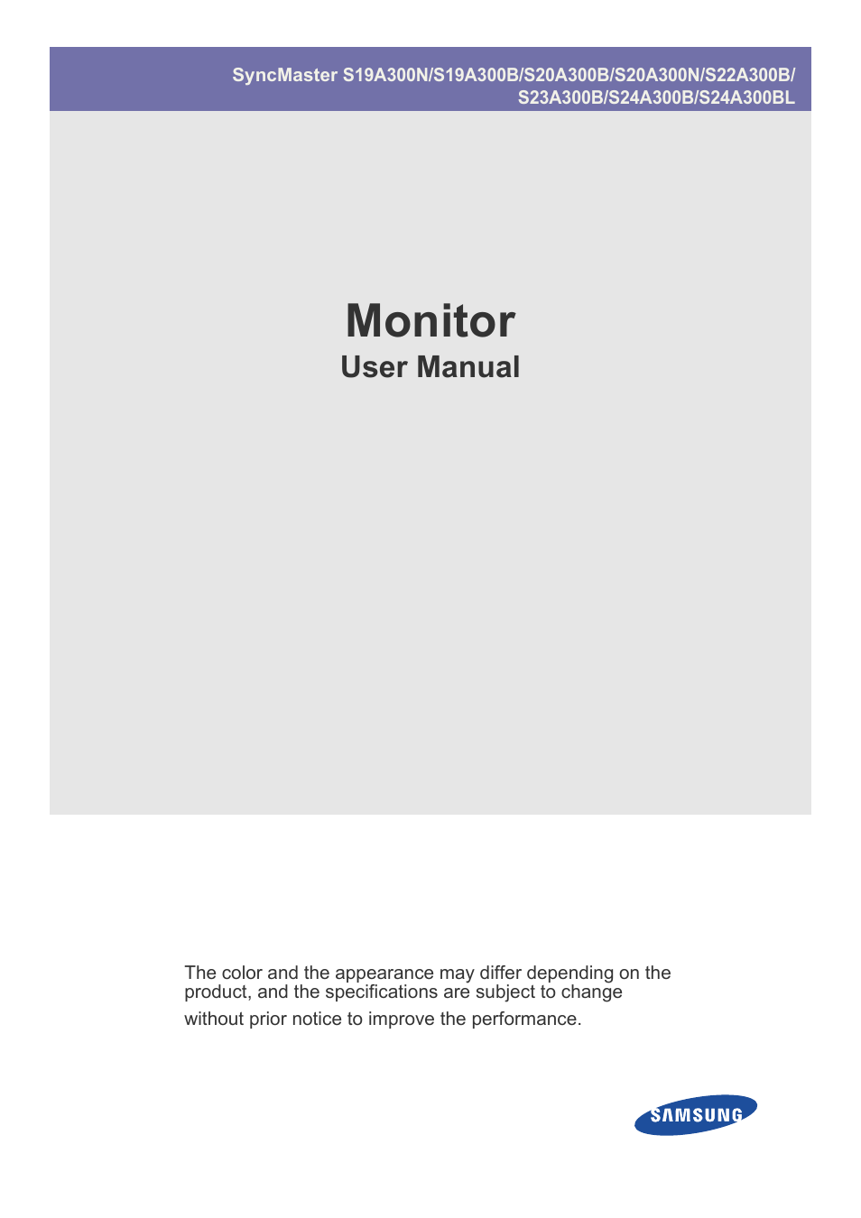 Samsung LS22A300NS-ZM User Manual | 69 pages