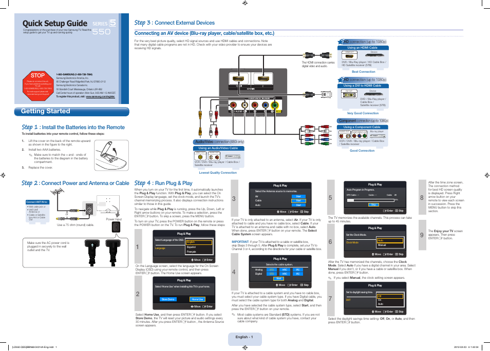 Samsung LN46E550F6FXZA User Manual | 2 pages