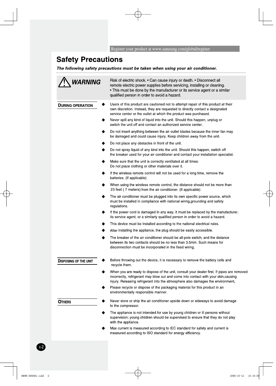 Samsung AW25ECB8XAA User Manual | Page 2 / 29