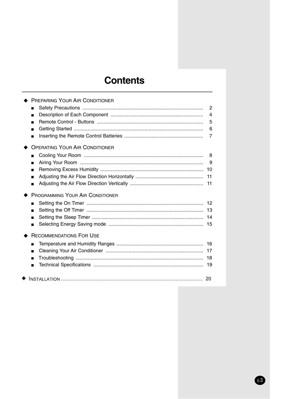 Samsung AW25ECB8XAA User Manual | Page 3 / 29