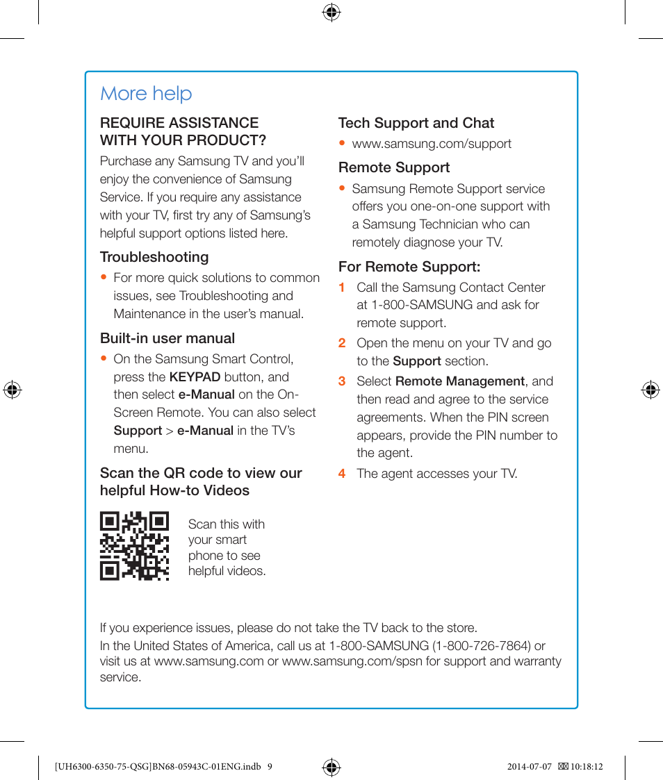 More help | Samsung UN75H6350AFXZA User Manual | Page 9 / 10