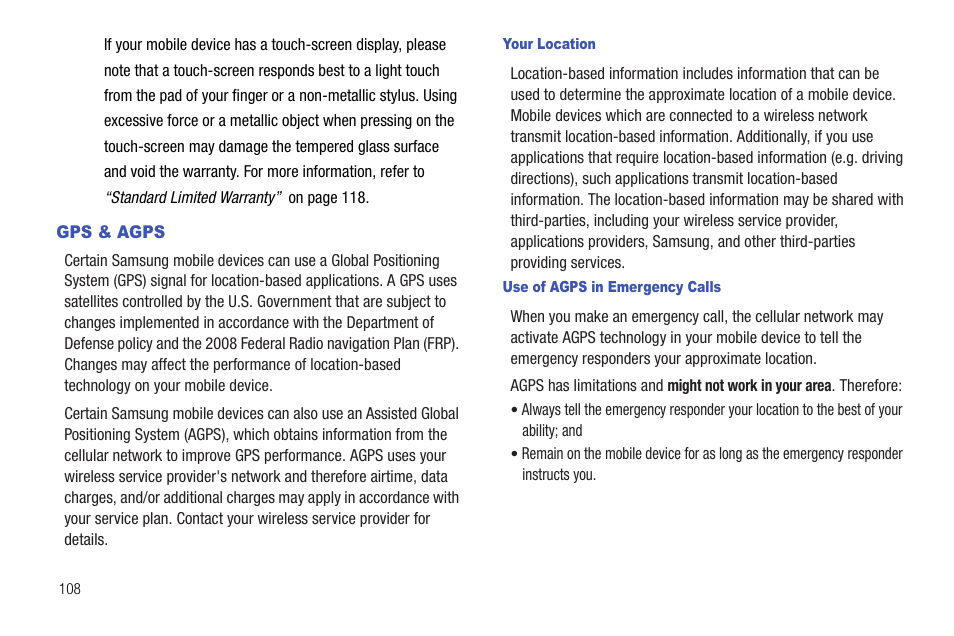 Gps & agps | Samsung SCH-R720ZRAXAR User Manual | Page 112 / 135