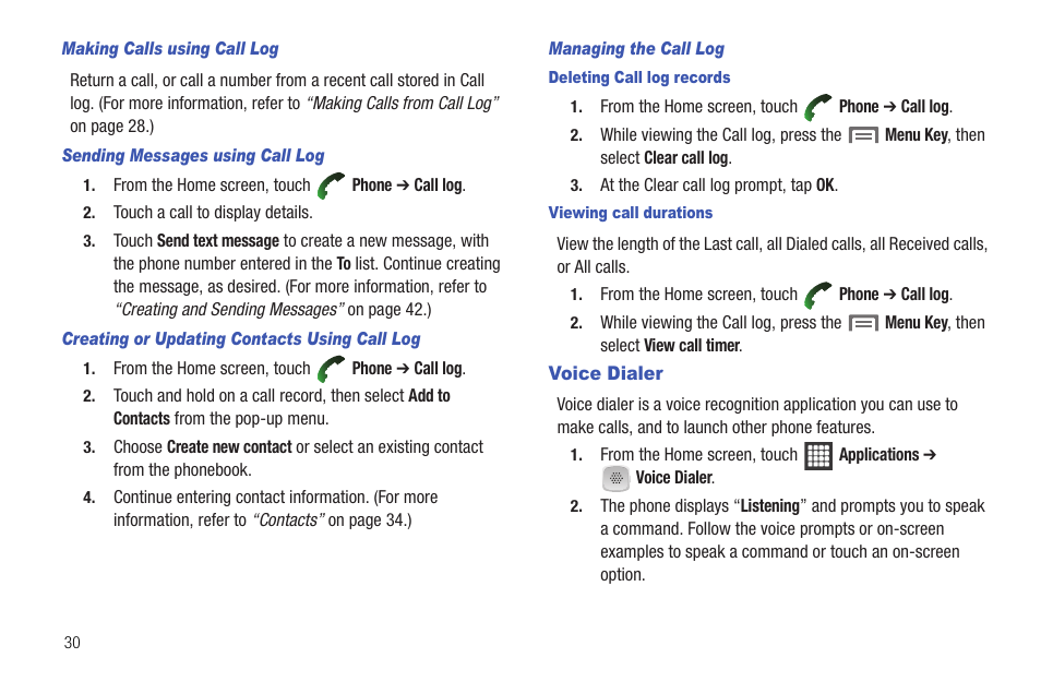 Voice dialer | Samsung SCH-R720ZRAXAR User Manual | Page 34 / 135