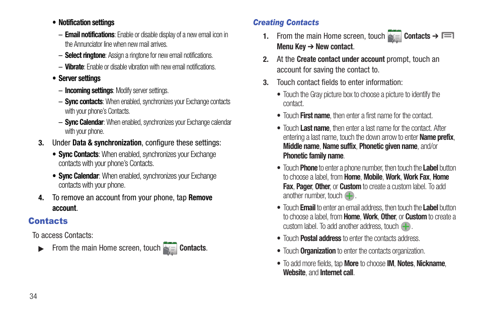 Contacts | Samsung SCH-R720ZRAXAR User Manual | Page 38 / 135