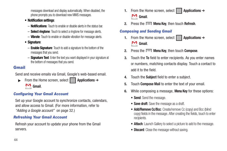 Gmail | Samsung SCH-R720ZRAXAR User Manual | Page 48 / 135