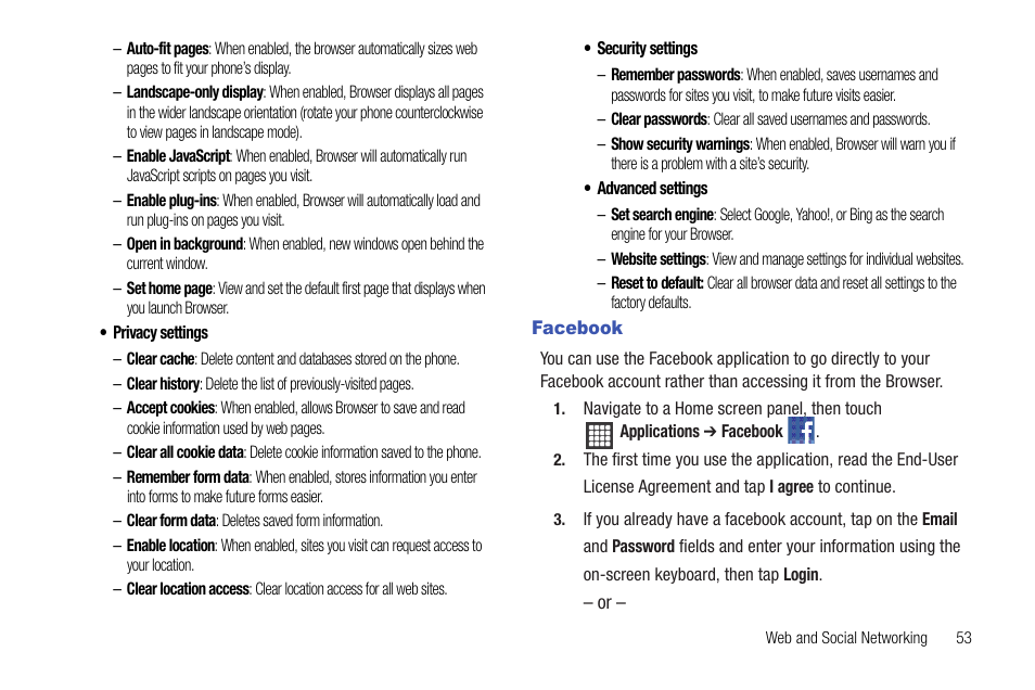 Facebook | Samsung SCH-R720ZRAXAR User Manual | Page 57 / 135