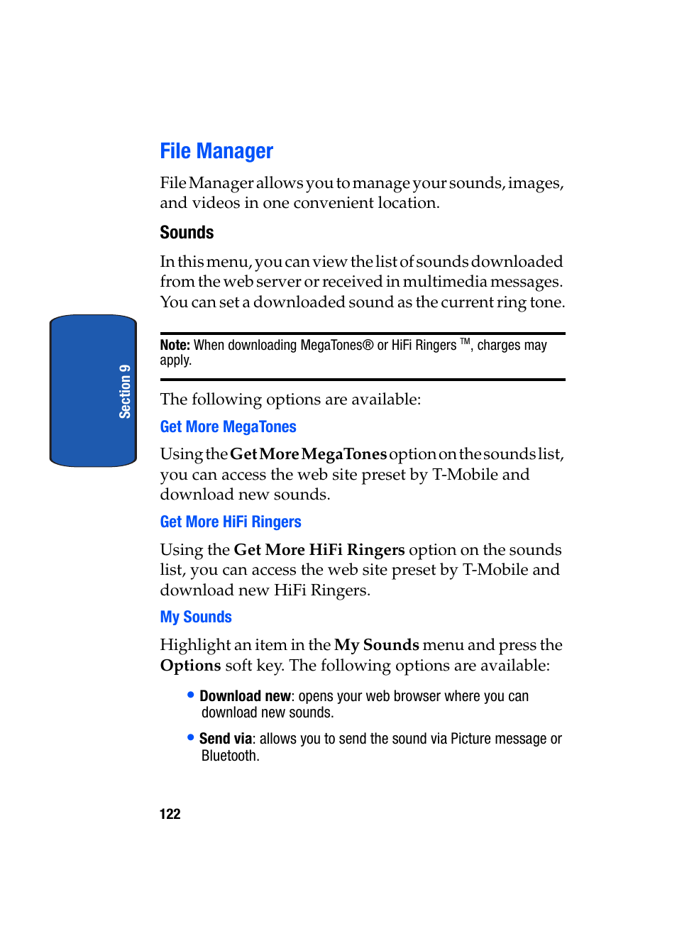 File manager | Samsung SGH-T509TSATMB User Manual | Page 126 / 206