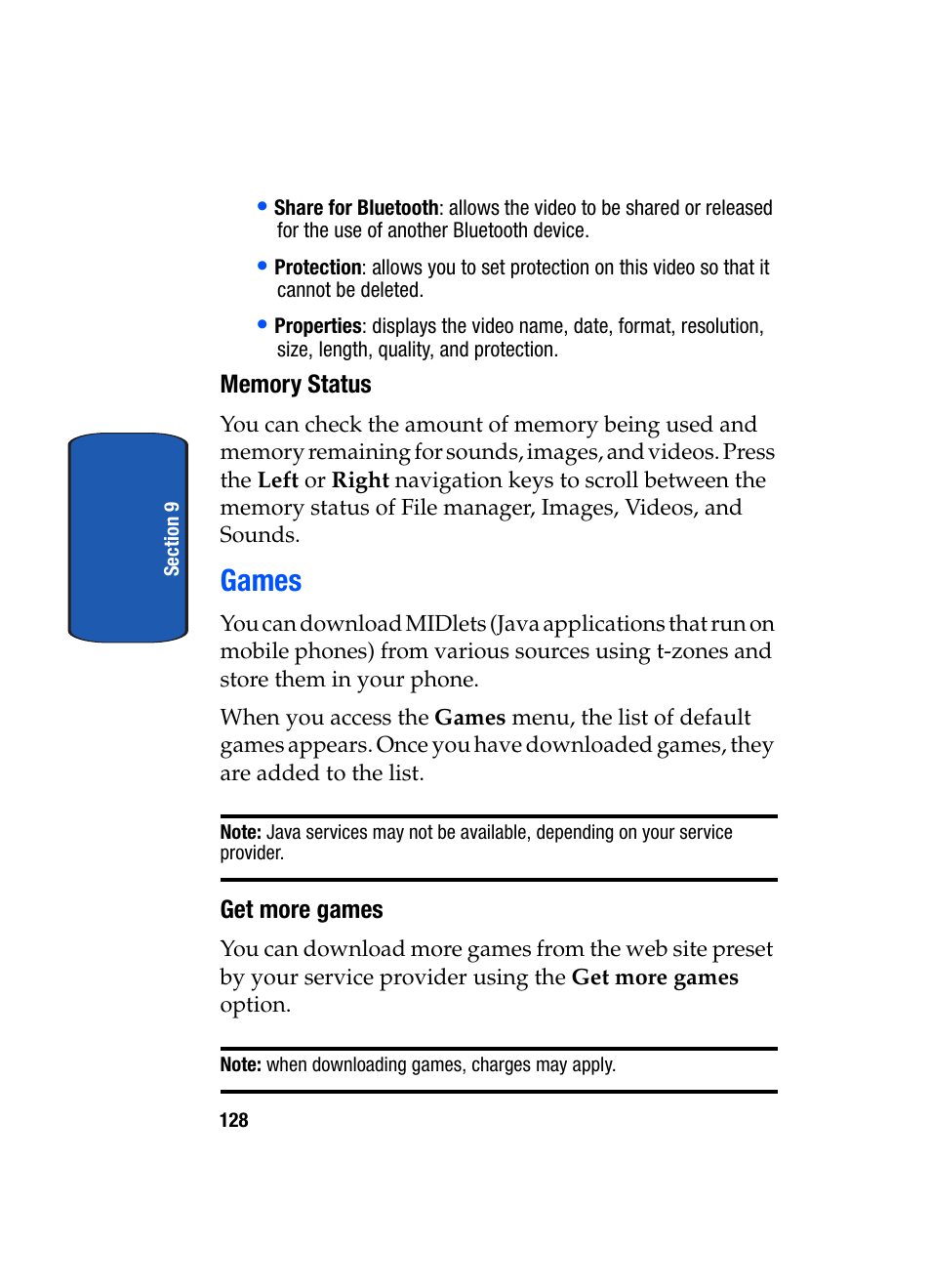 Games | Samsung SGH-T509TSATMB User Manual | Page 132 / 206