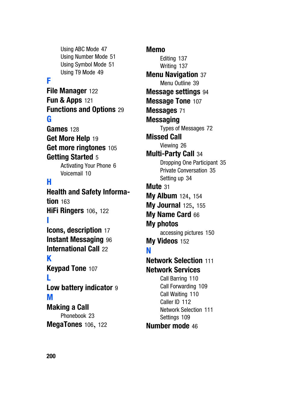 Samsung SGH-T509TSATMB User Manual | Page 204 / 206